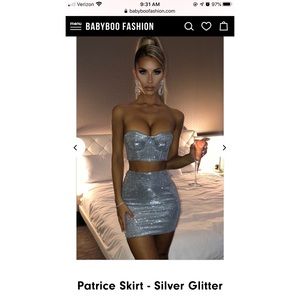 Beautiful silver glitter night out crop set